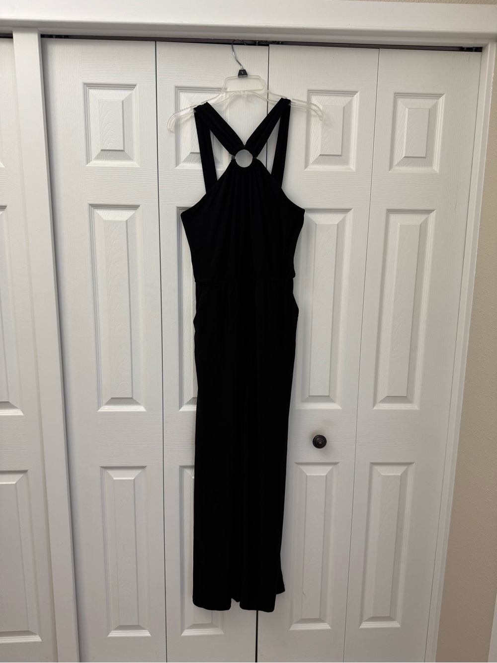 Stitch Fix Black Halter Jumpsuits with Ring Detail - Women Size Large